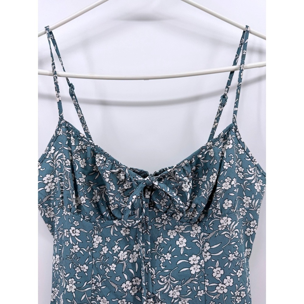 Shein Womens Floral Milkmaid Babydoll Dainty Blue Maxi Dress Size S Coquette